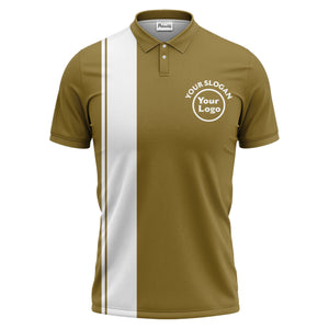 bold black white vertical stripe custom logo golf country club polo shirt