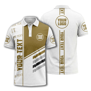 bold geometric stripes & custom text placeholder modern polo shirt