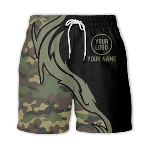 camouflage palm tree silhouette black panel hawaiian shirt