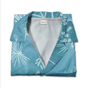Cerulean Pine Needle Hawaiian Shirt with Berry and Pinecone Accents