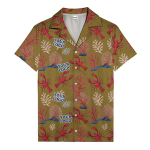 coral reef lobsters & watercolor logo repeat hawaiian shirt