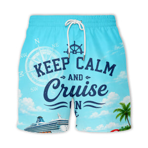 cruise ship parrot & guitar beach scene hawaiian shirt
