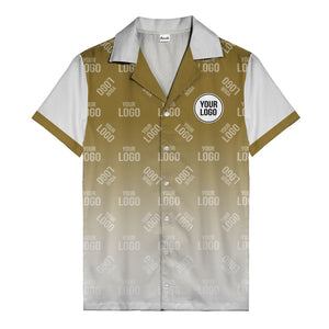 custom logo gradient fade black to white hawaiian shirt