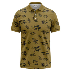 custom logo repeat typography minimalist polo shirt