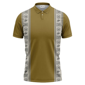 custom logo vertical stripe polo shirt for men - professional branding