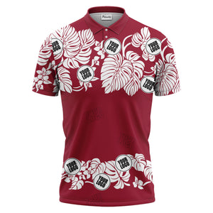 custom multi color monstera hawaiian floral tropical golf polo shirt for men
