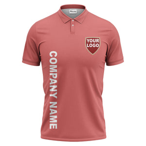 custom shield logo vertical text corporate branded polo shirt
