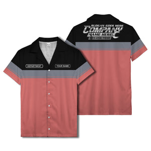 customizable department name gray stripe minimalist hawaiian shirt