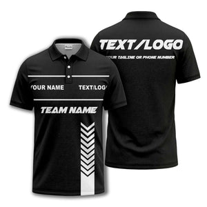 customizable team name chevron stripe polo shirt for men