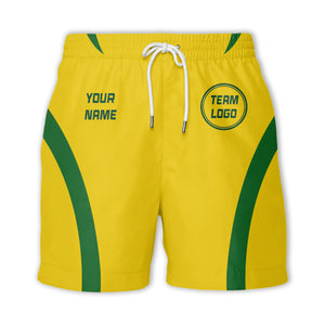 diagonal stripe yellow green bowling team hawaiian shirt