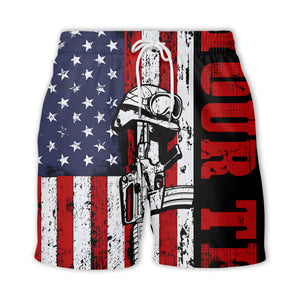 distressed american flag bald eagles & combat boots hawaiian shirt