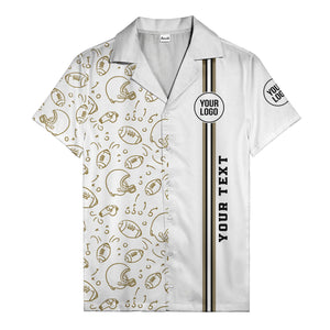 football helmets play diagrams cartoon sports hawaiian shirt for men