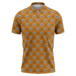 golf club pattern polo shirt for men | sporty custom color all-over print