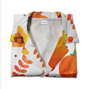 Happy Thanksgiving Day Hawaiian Shirt with Pumpkins and Cherry Pie Slices