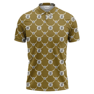interlocking chain link logo repeat monochrome graphic polo shirt for men