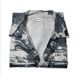 Military Attack Helicopter Gray Camo Hawaiian Shirt – Tactical Aviation
