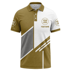 modern diagonal stripe custom logo men's golf polo shirt