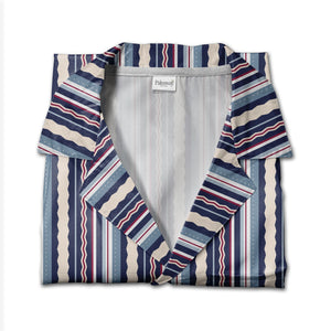 Nautical Vertical Stripe Hawaiian Shirt Preppy Classic Style