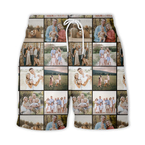nostalgic family photo collage hawaiian shirt for men