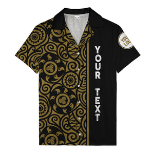 polynesian tribal swirls black white circular motifs hawaiian shirt for men