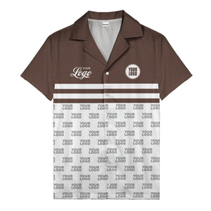 repeating customizable logo hawaiian shirt personalized text aloha button down shirt