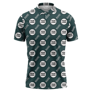 repeating geometric circle logo graphic polo shirt - custom branding available