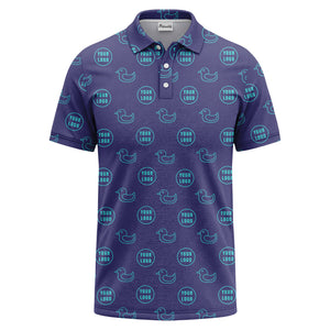 rubber duck & custom logo circle pattern polo shirt for men