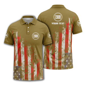 smoky american flag stars & stripes patriotic bold golf polo shirt
