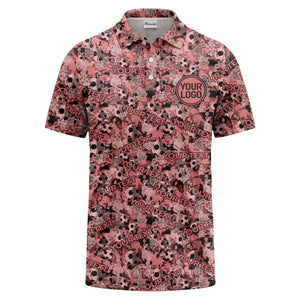 soccer ball camouflage custom logo polo shirt for men