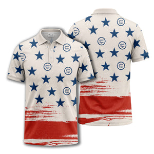 stars & stripes patriotic eagle polo shirt navy blue custom logo