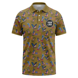 statue of liberty eagles golf clubs polo shirt