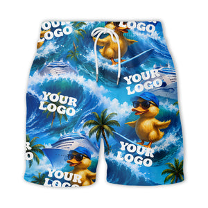 surfing rubber ducks & cruise ships cartoon hawaiian shirt for men