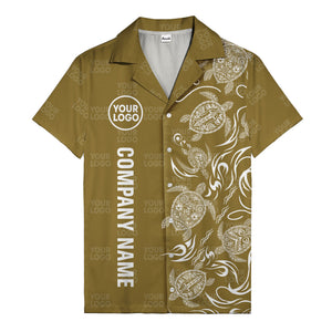 tribal black sea turtles riding waves hawaiian shirt
