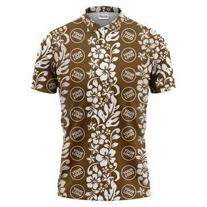 tropical hibiscus custom multi color floral print golf polo shirt for men