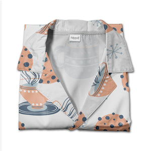 Warm Cocoa Mug Hawaiian Shirt with Cookies and Whipped Cream Design