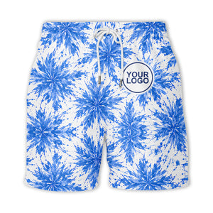 watercolor cannabis leaf repeat navy blue hawaiian shirt for beach days