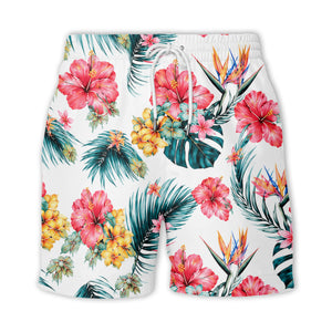 watercolor hibiscus palm birds of paradise hawaiian shirt for beach days
