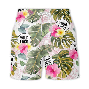 watercolor monstera hibiscus floral hawaiian shirt for men