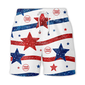 watercolor stars & stripes american flag hawaiian shirt for men
