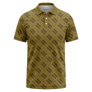 your logo diamond grid monochrome custom polo shirt for men