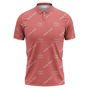your name & logo repeat pattern black polo shirt for men