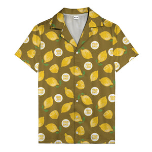 zesty lemon watercolor lemon slices & leaf hawaiian shirt