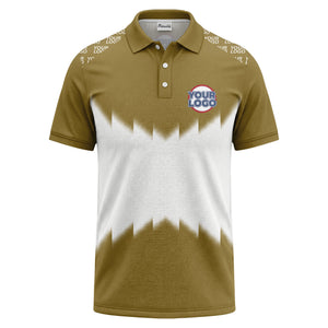 zigzag gradient custom logo polo shirt for men