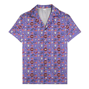 american flag eagle golf cart trophy hawaiian shirt for men