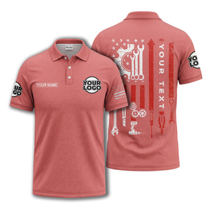 american flag stars & stripes patriotic custom logo polo shirt