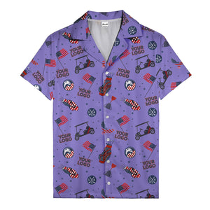 american golf flags bald eagles golf carts hawaiian shirt for men