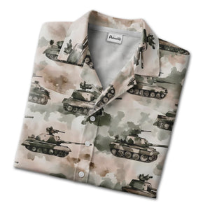 Army Tank Camo Hawaiian Shirt – Tactical Military Design for Veterans
