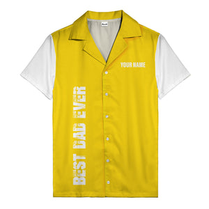 best dad ever vertical name personalized black graphic hawaiian shirt for men