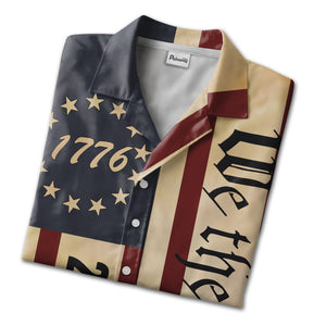 Betsy Ross Vintage Hawaiian Shirt - We The People Stars & Stripes Independence Day