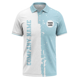 black white paint splatter custom logo corporate polo shirt